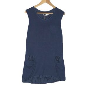 NEW Monoreno Navy Ruffle Dress with Pockets